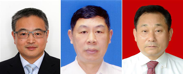 图为黄群、宋月才、姜开斌三位同道的肖像（由左至右）。
